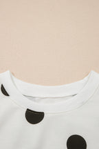 Polka Dot Printed Long Sleeve Flared Mini Dress