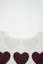 White Valentine Heart Short Sleeve Sweater
