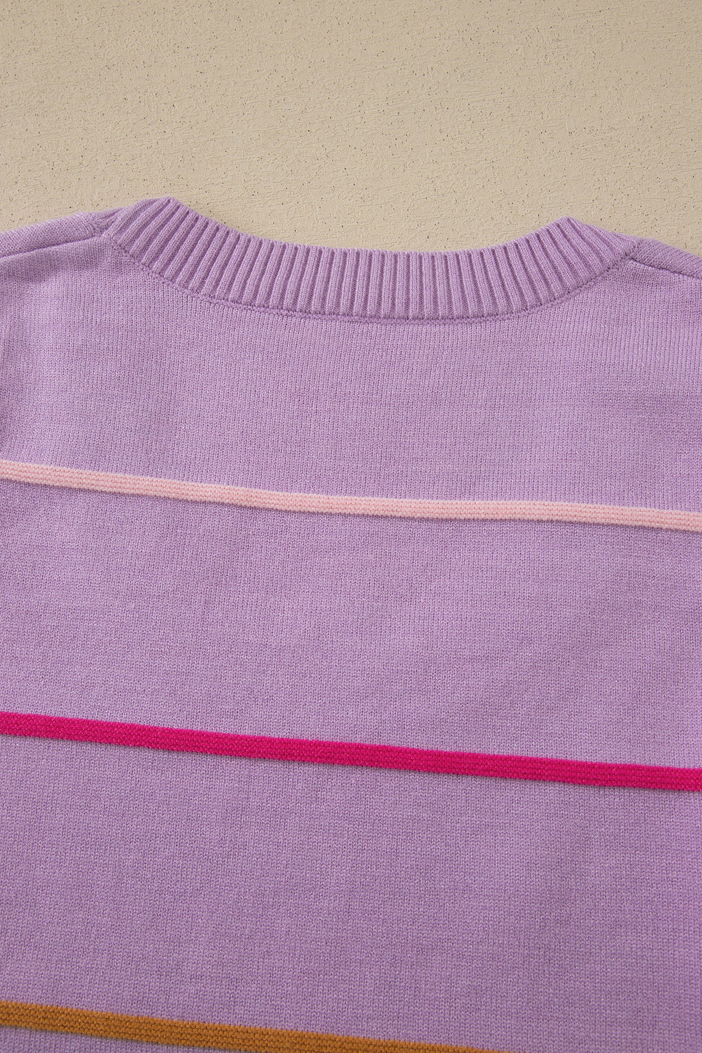 Striped Round Neck Knitted Sweater Tank