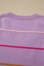 Striped Round Neck Knitted Sweater Tank