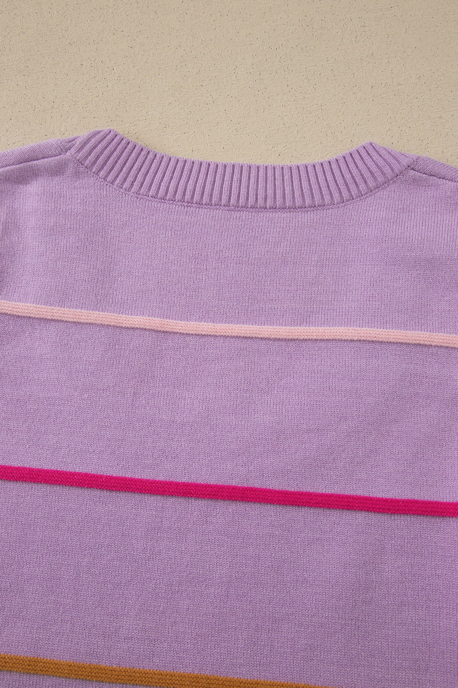 Striped Round Neck Knitted Sweater Tank