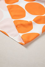Polka Dot Print Frilled Round Neck Shift Tank Top