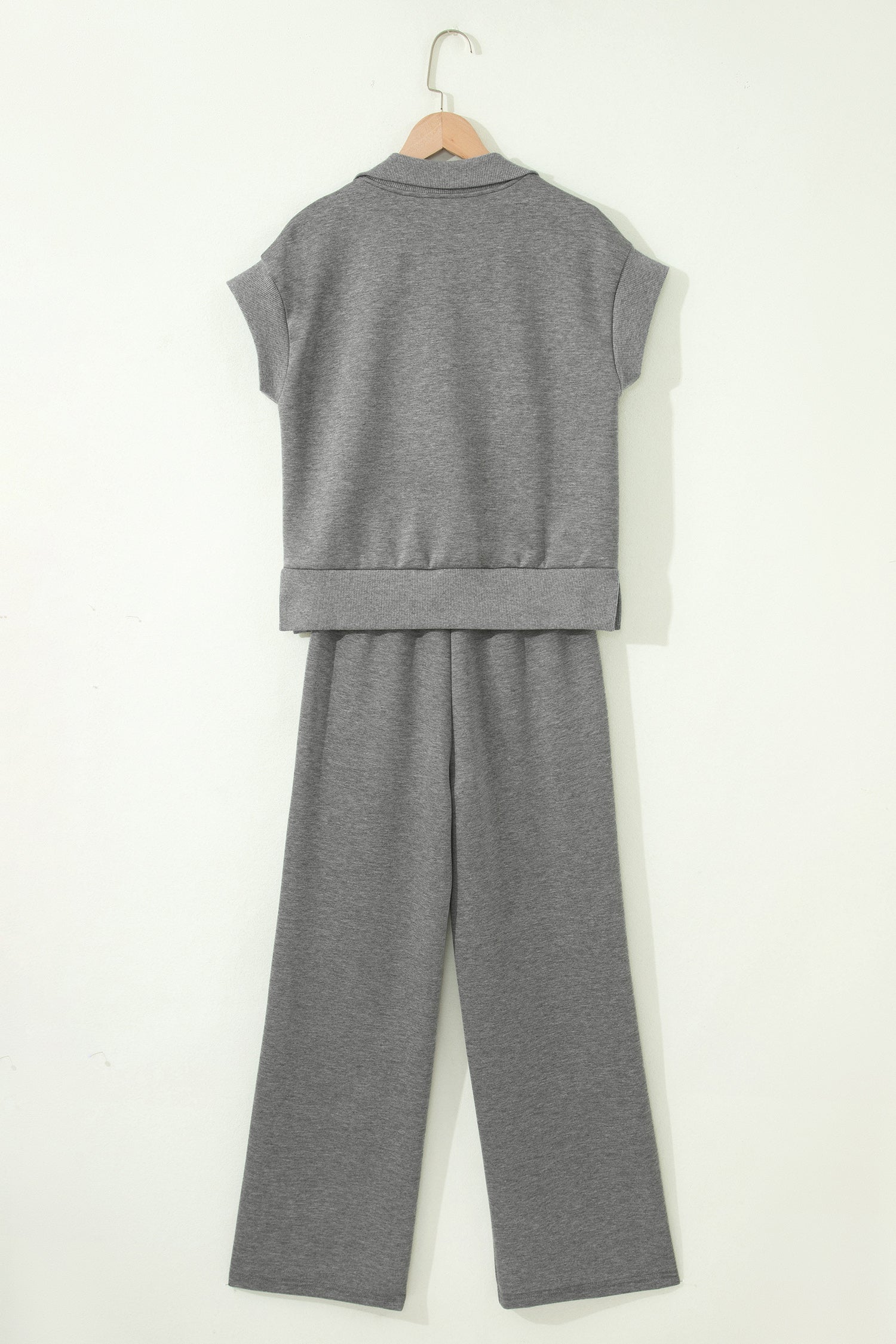 Half Zip Polo Tee Casual Pant Set
