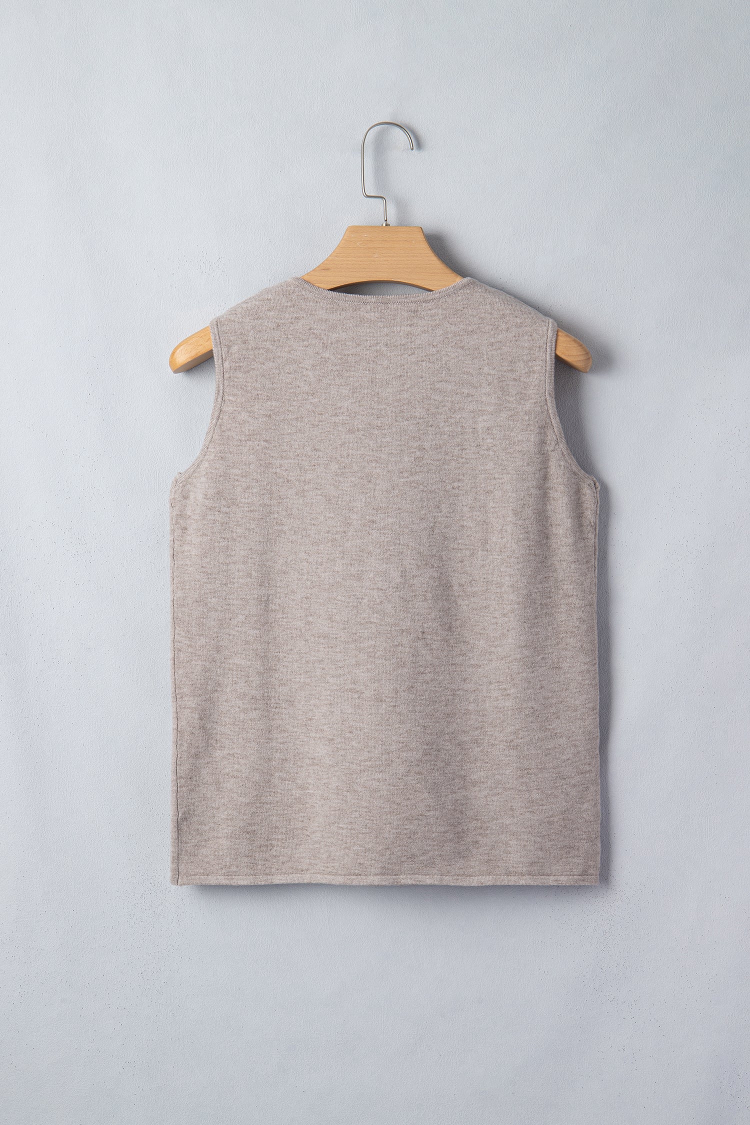 Grey Morn Metal Star Detail V Neck Sweater Knit Tank Top