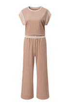 Colour Block Detail Casual Two-piece Set