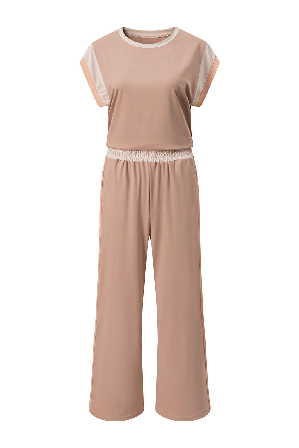Colour Block Detail Casual Two-piece Set