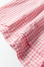 Contrast Trim Plaid Print Plus Size Shorts