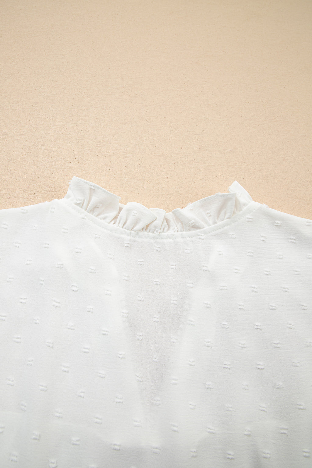 Plus Size Swiss Dot Ruffle Lace Trim V Neck Tank Top
