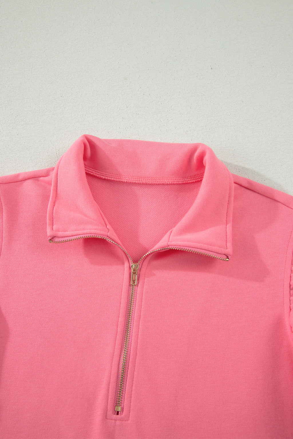 Half Zipped Ruffled Short Set