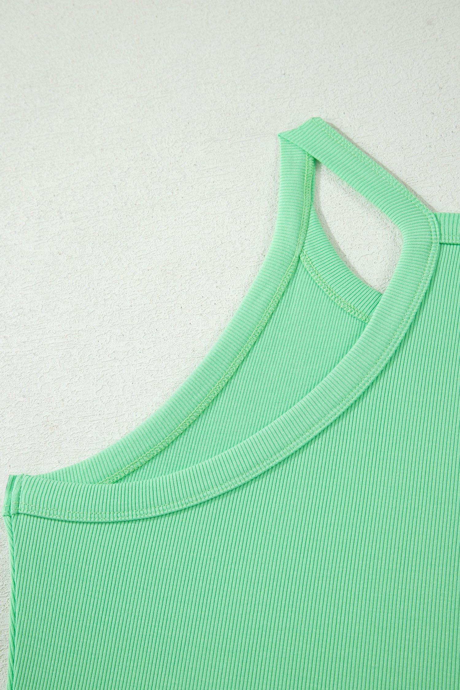 Slim Tank Top Elastic High Waist Shorts 2pcs Outfit
