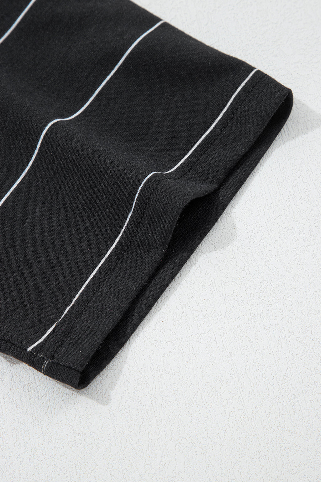 Striped Half Sleeve Tee Drawstring Shorts 2pcs Set