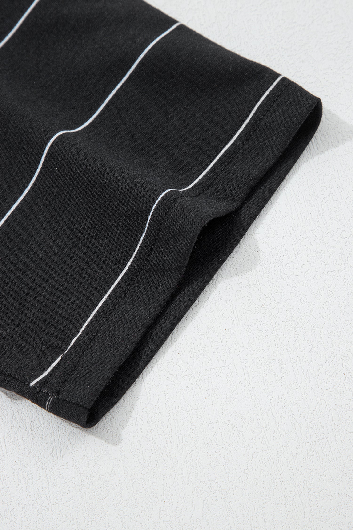 Striped Half Sleeve Tee Drawstring Shorts 2pcs Set