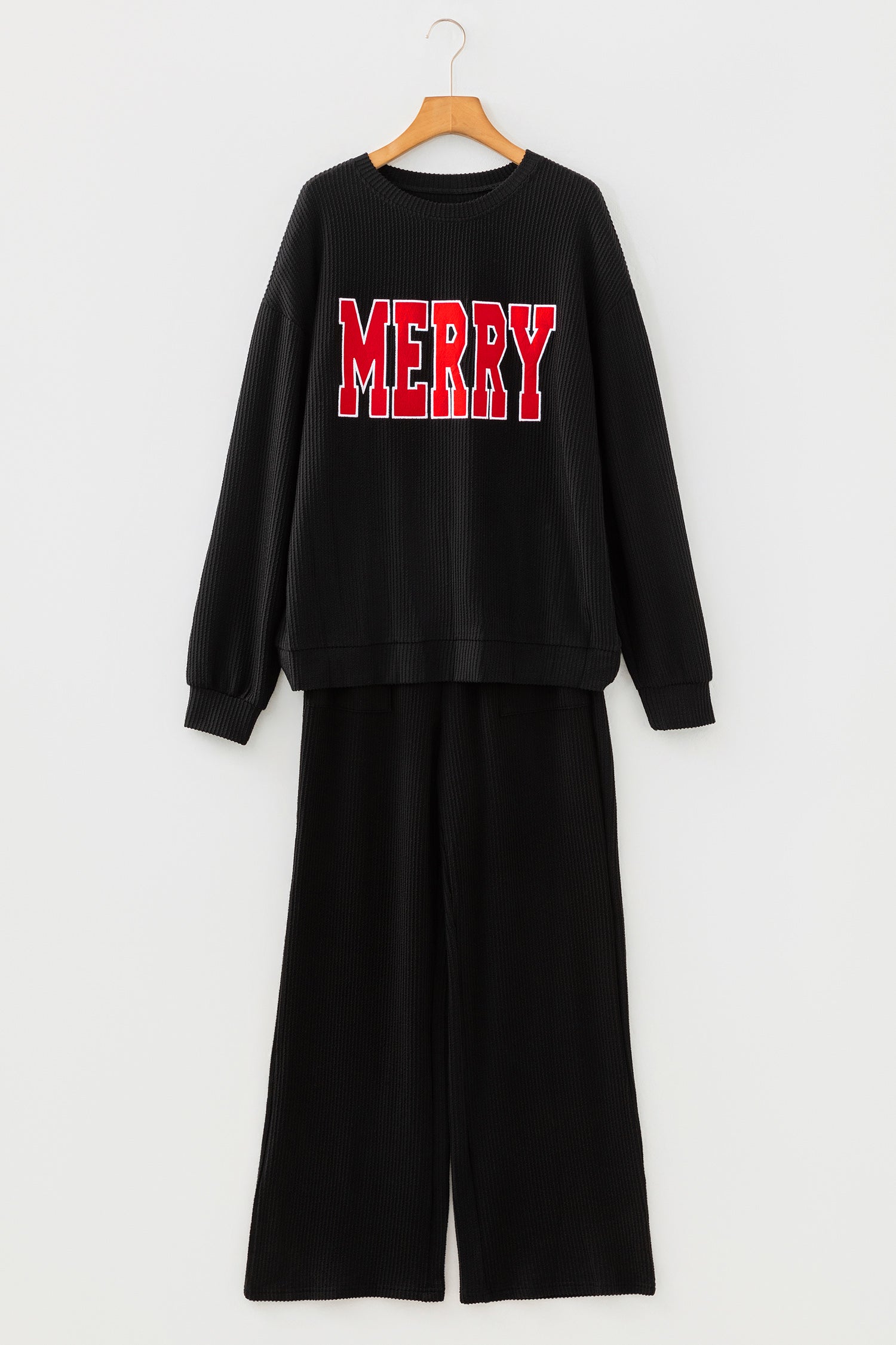 JOLLY Corded Long Sleeve Top and Pockets Pants Set