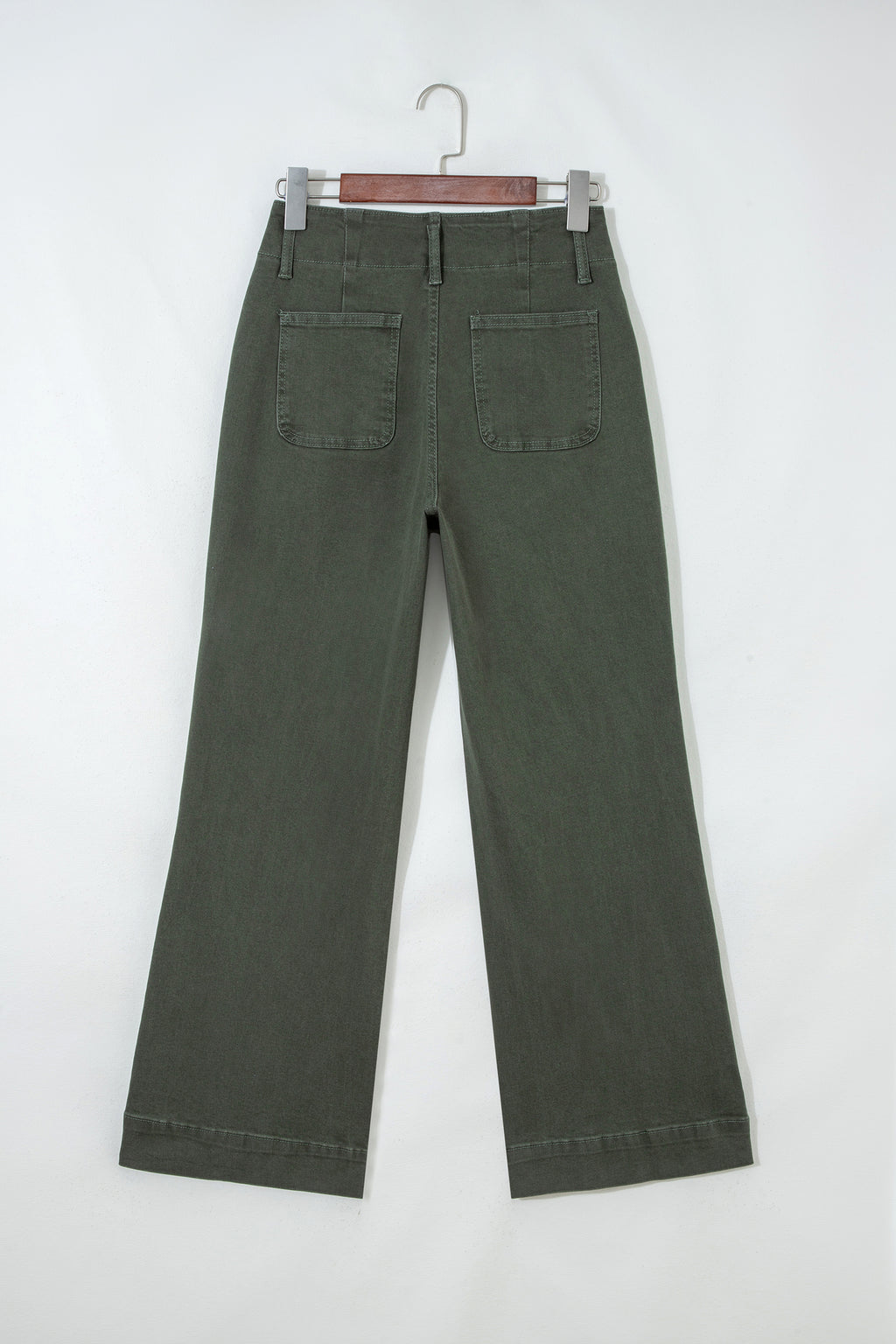 2-Button High Waist Flared Bottom Jeans