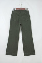 2-Button High Waist Flared Bottom Jeans