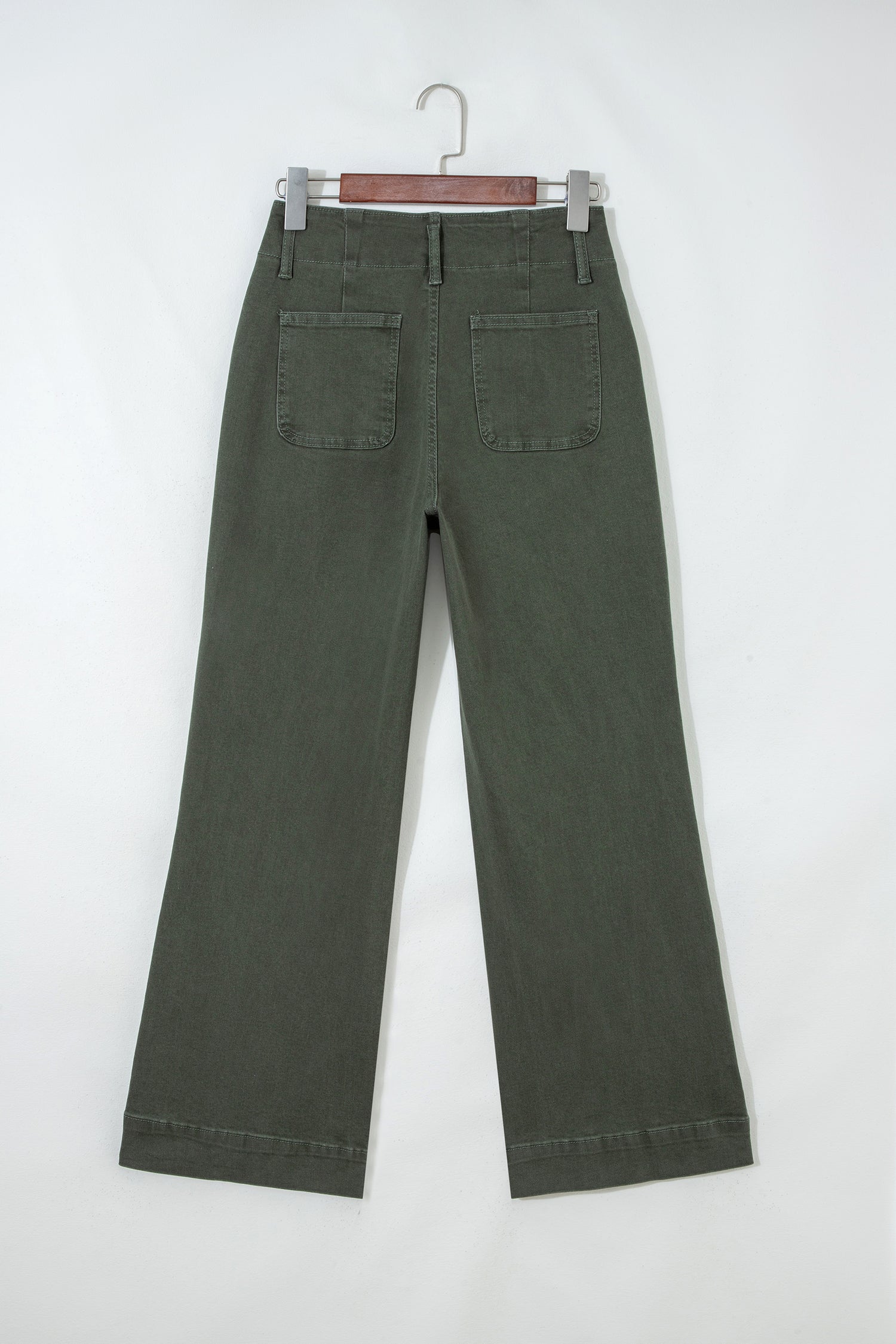 2-Button High Waist Flared Bottom Jeans