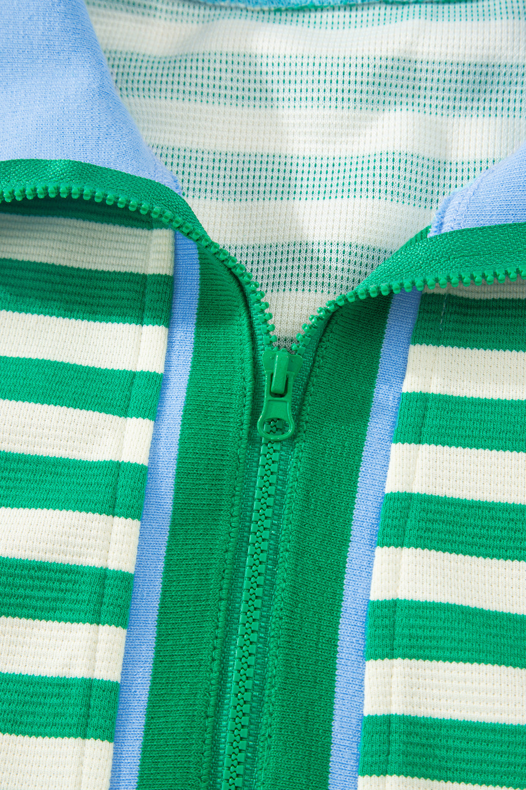 Textured Stripe Print Contrast Trim Zip Collar Sleeveless 2pcs Skort Set