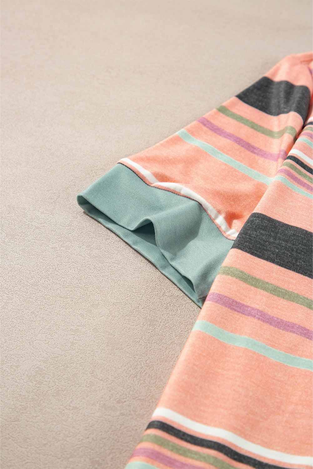 Multicolor Stripes Crew Neck T Shirt