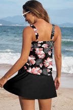 Scoop Neck Adjustable Tankini and Matching Skort Bathing Suit
