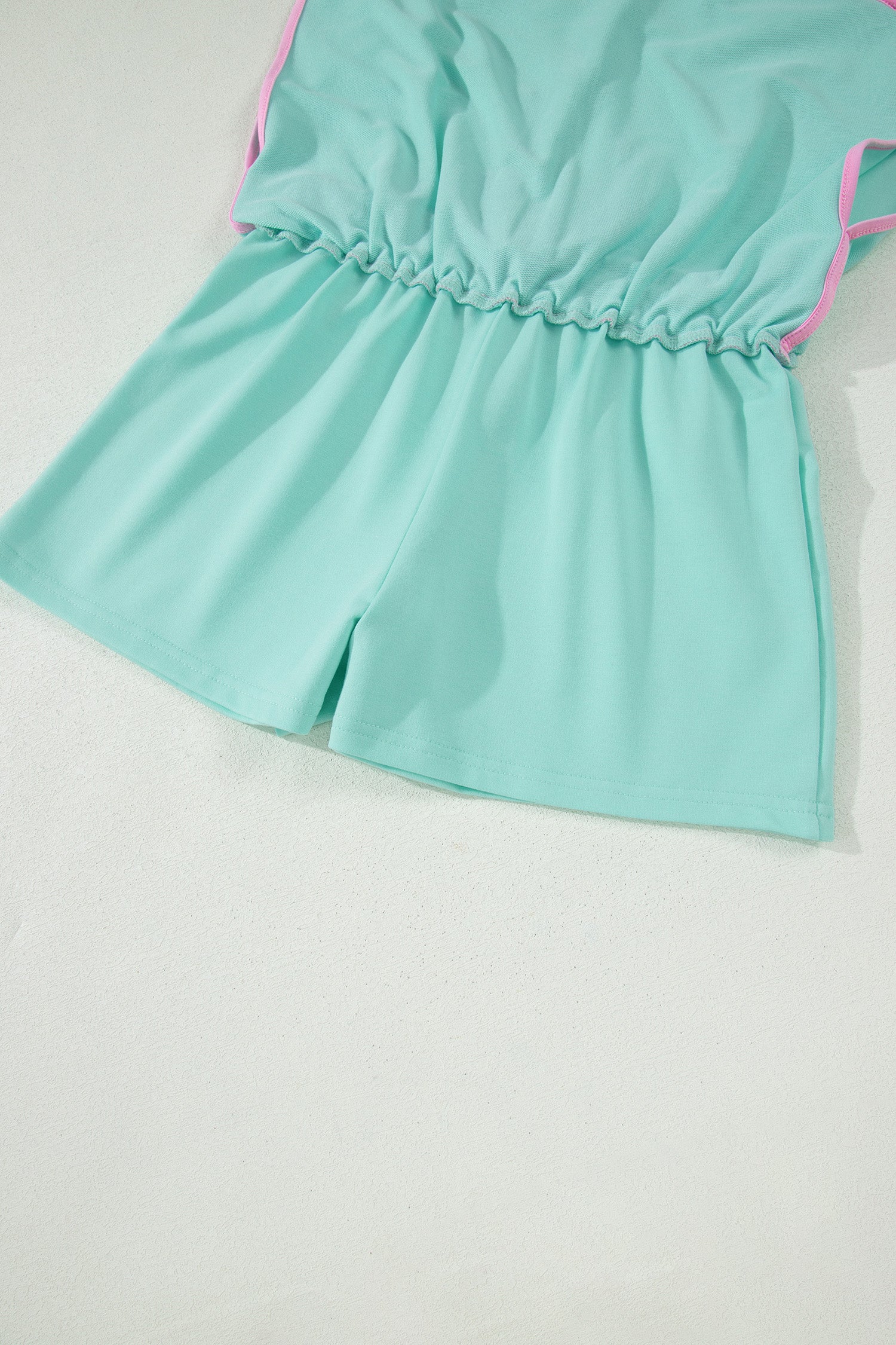 Color Block Edge Drop Shoulder T Shirt and Skort 2Pcs Set