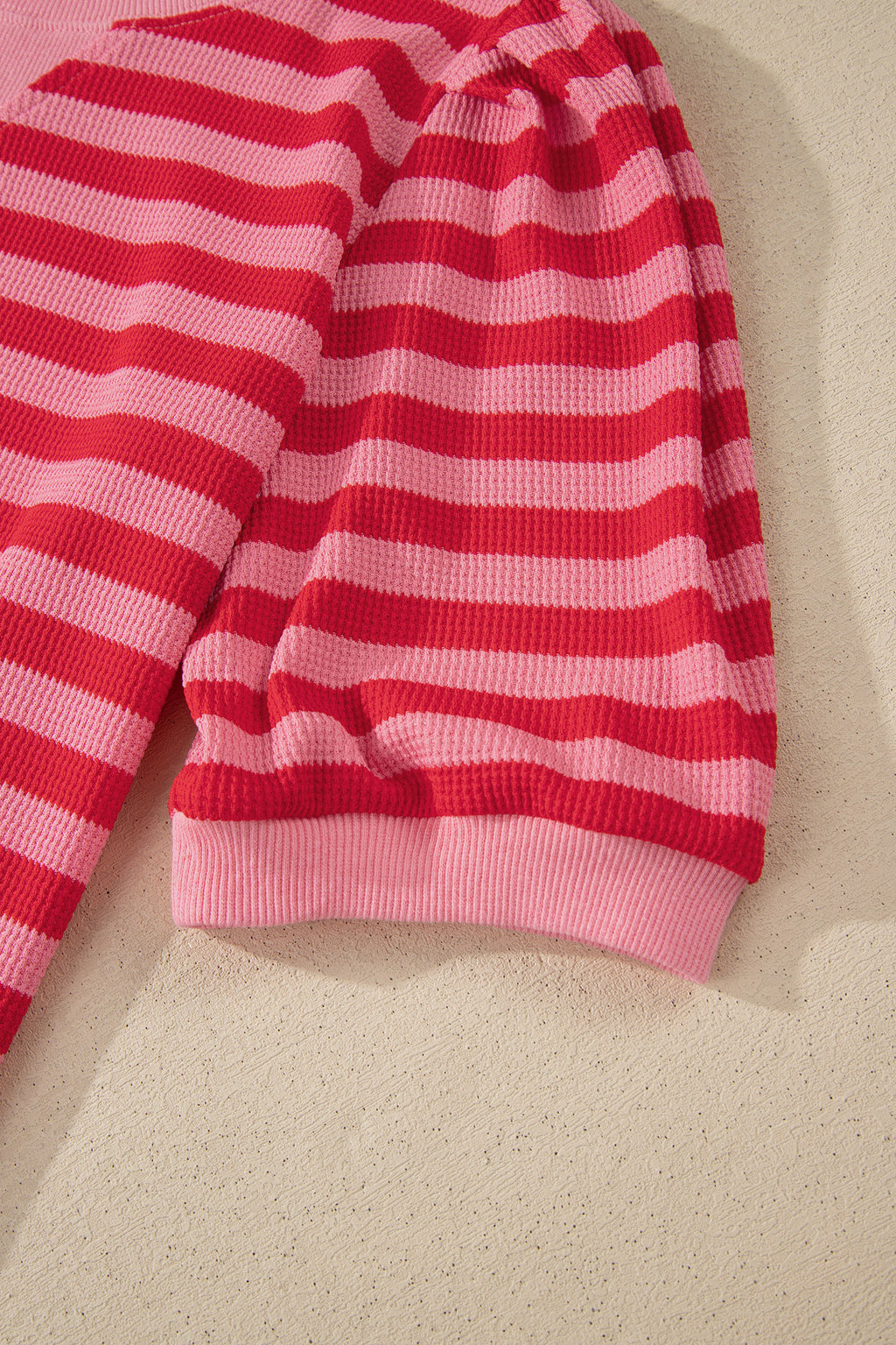 Striped Puff Short Sleeve T Shirt Matching Shorts Set