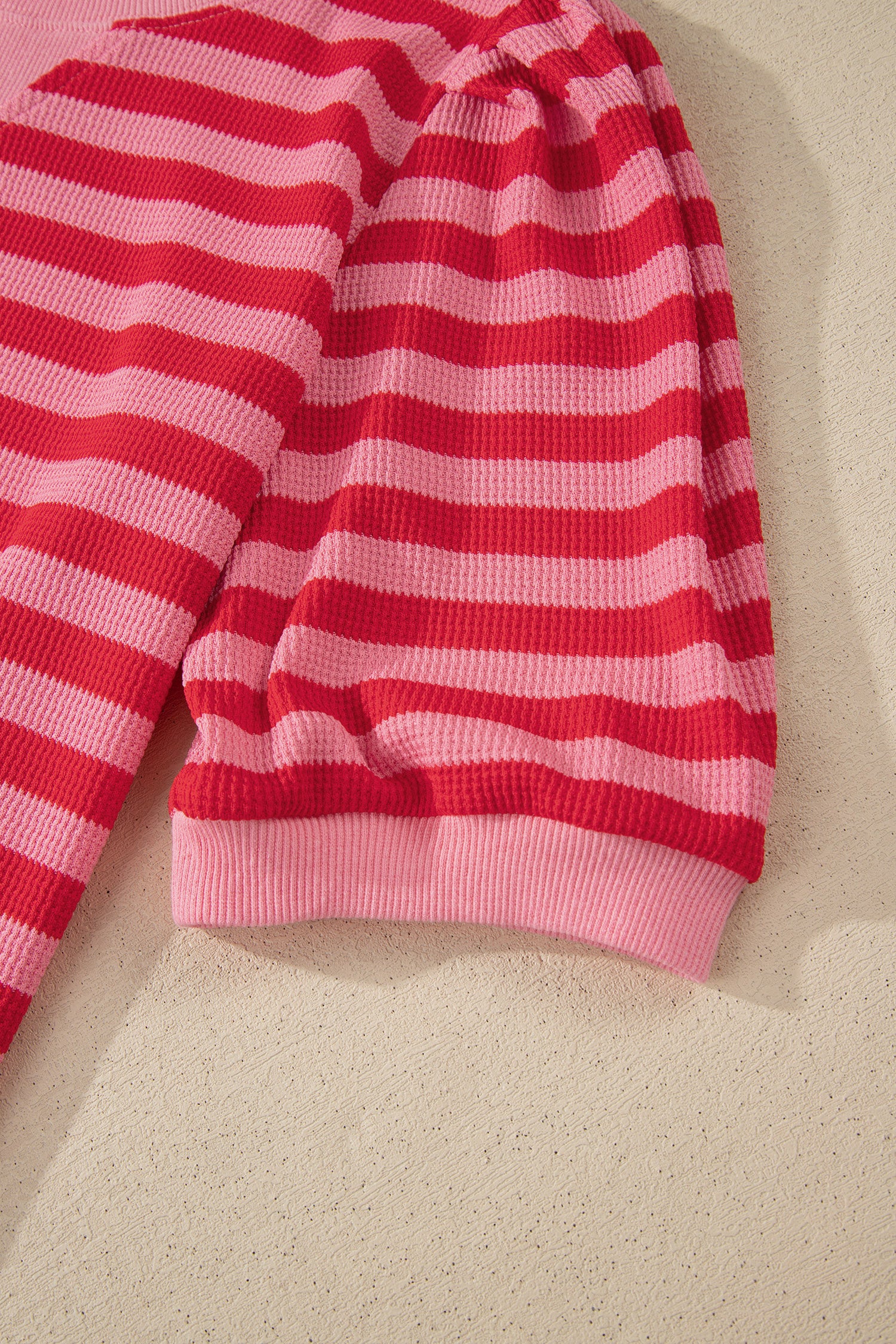 Striped Puff Short Sleeve T Shirt Matching Shorts Set