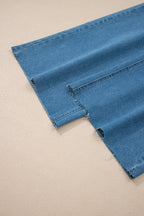 Retro Washed Patch Pocket Loose Jeans