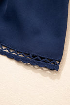 Plus Size Frilled Elastic Waist Lace Trim Boho Ruffled Shorts