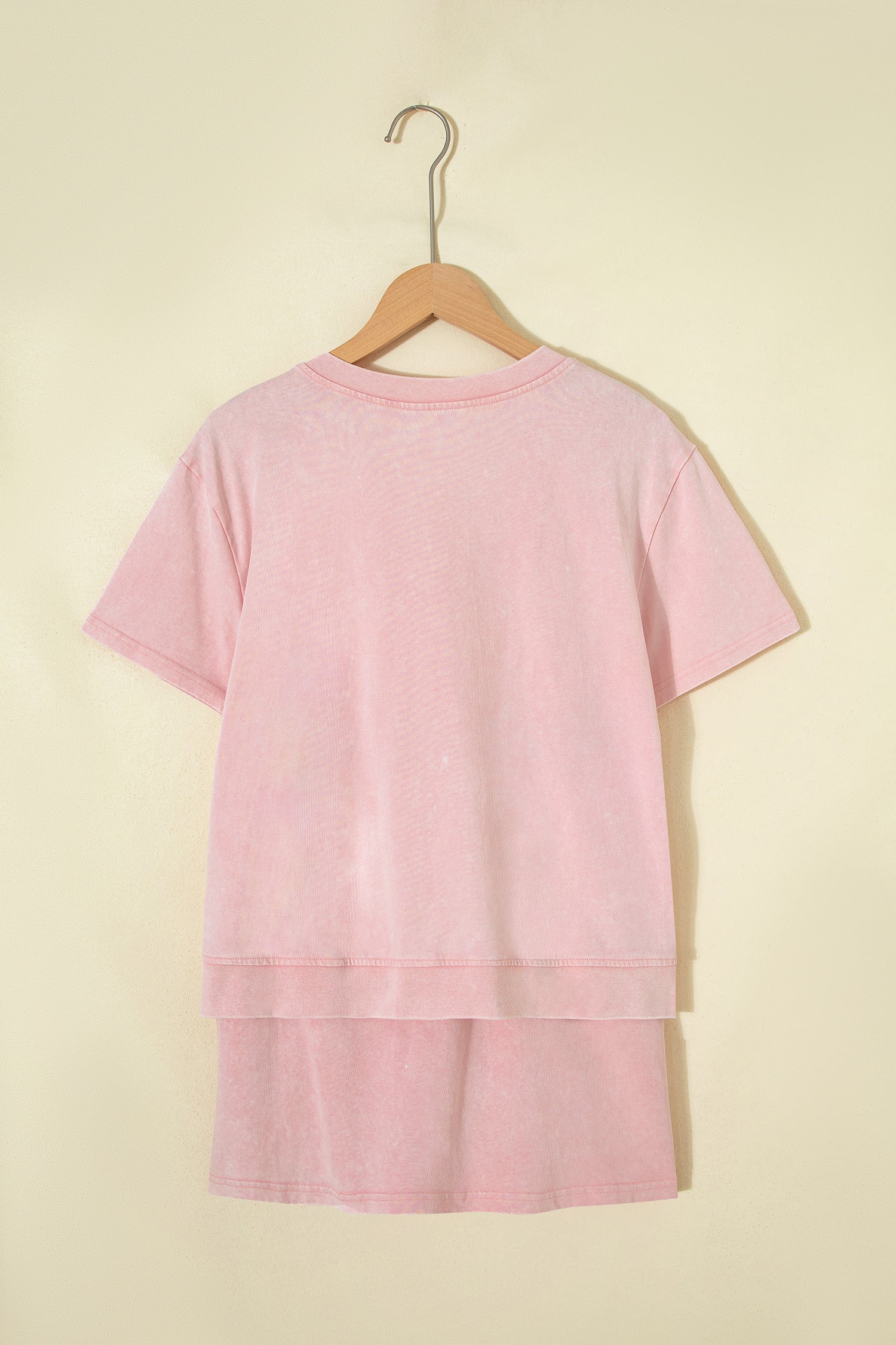 Mineral Wash V Neck Tee Matching Skort Set