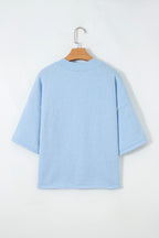 3/4 Sleeve Boxy Knit Button Down Sweater Cardigan