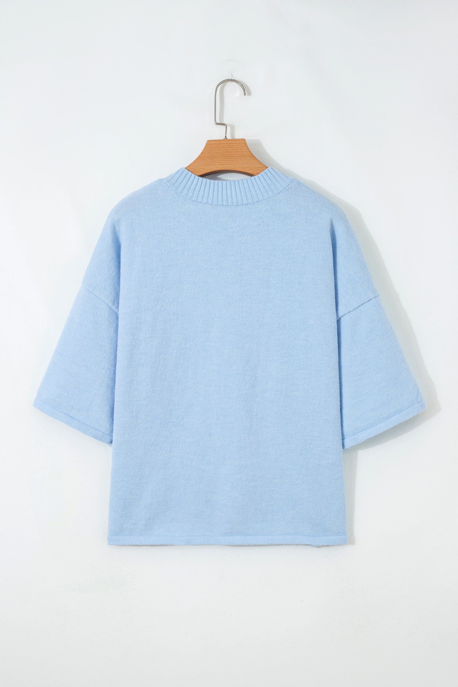 3/4 Sleeve Boxy Knit Button Down Sweater Cardigan