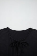 Plus Size Solid Color Bow Tie Peplum Tank Top