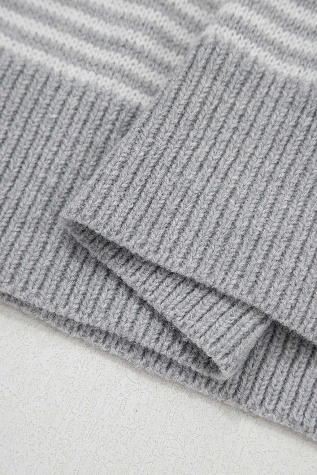 Stripe Contrast Heart Pattern Valentine Knit Sweater
