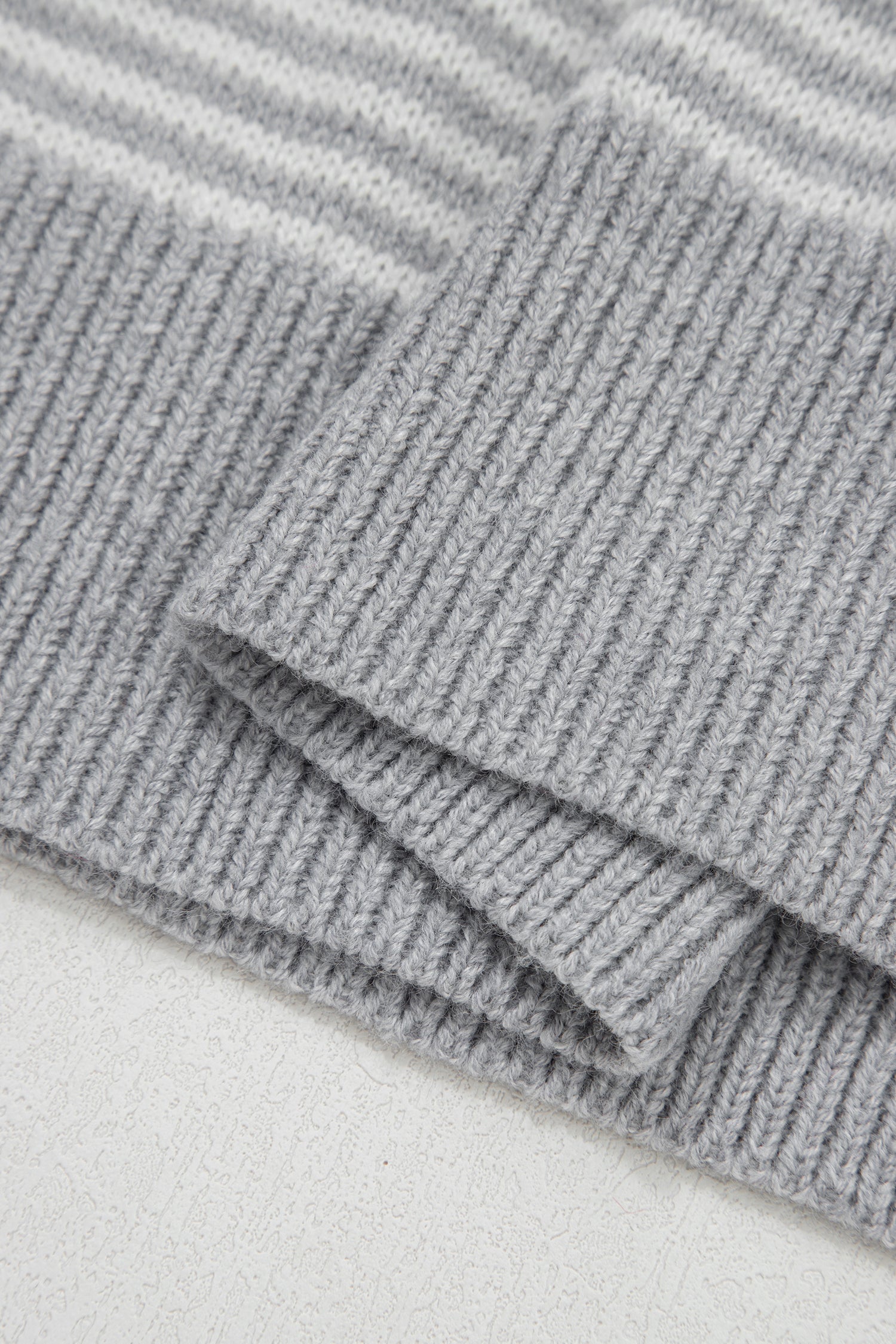 Stripe Contrast Heart Pattern Valentine Knit Sweater