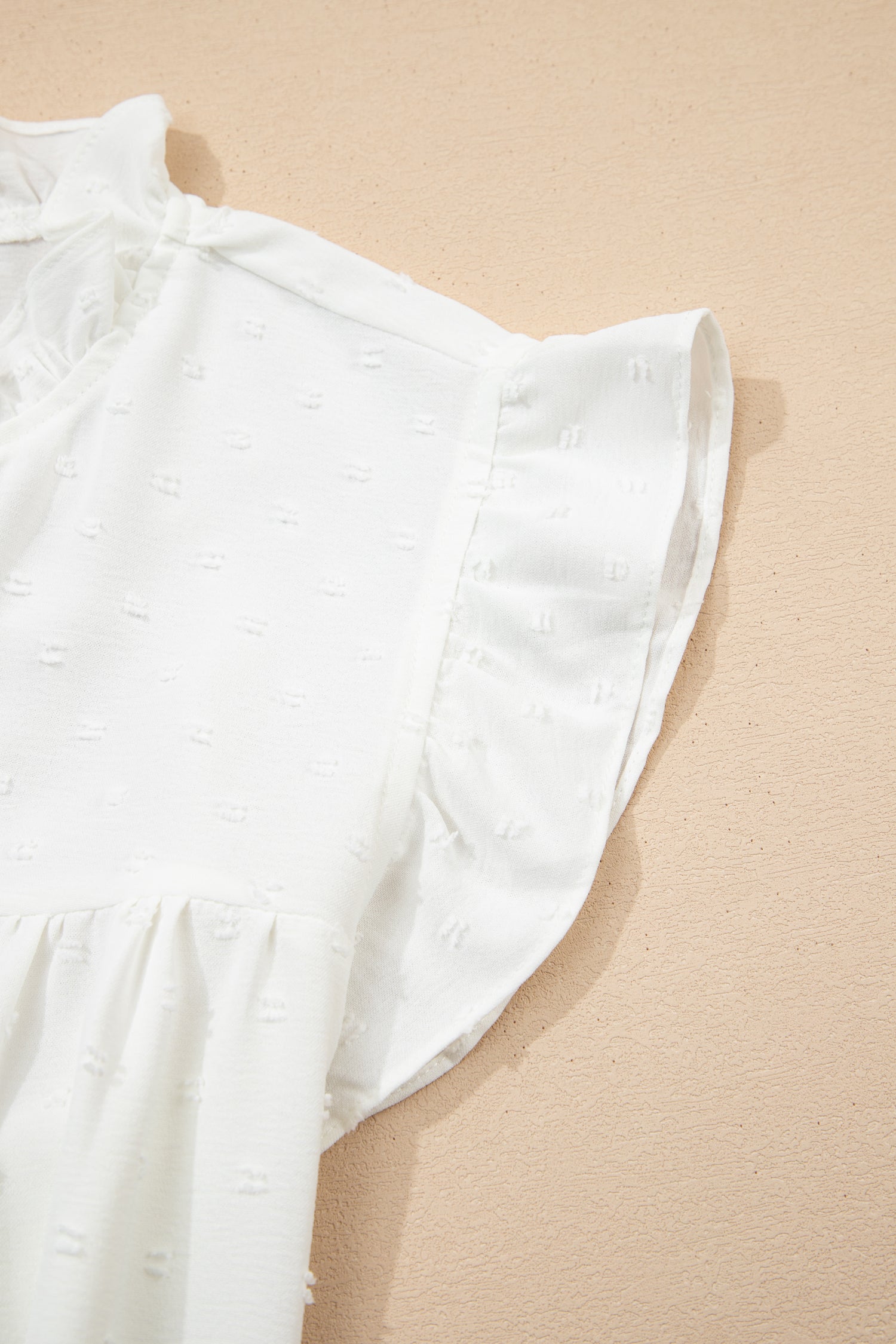 Plus Size Swiss Dot Ruffle Lace Trim V Neck Tank Top