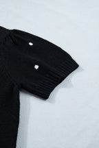 Elegant Polka Dot Bubble Short Sleeve Sweater