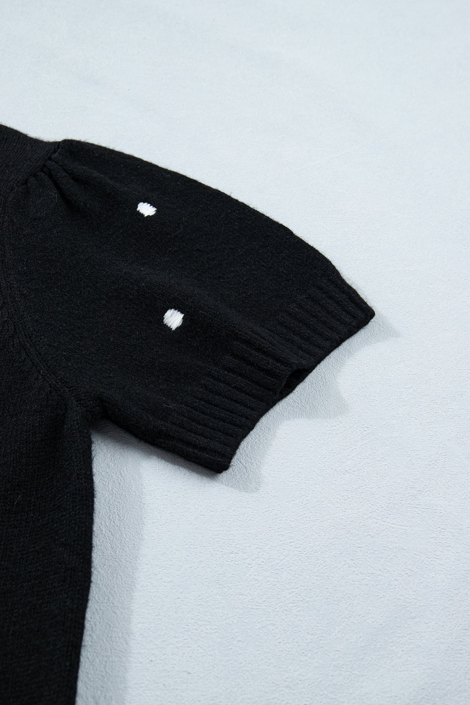 Elegant Polka Dot Bubble Short Sleeve Sweater