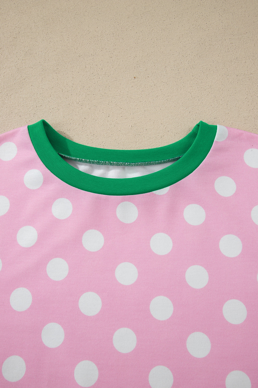 Polka Dot Contrast Edge Casual Short Set
