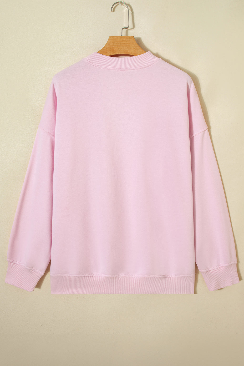 Light Pink Sweetheart Patchwork Mockneck Oversize Sweatshirt