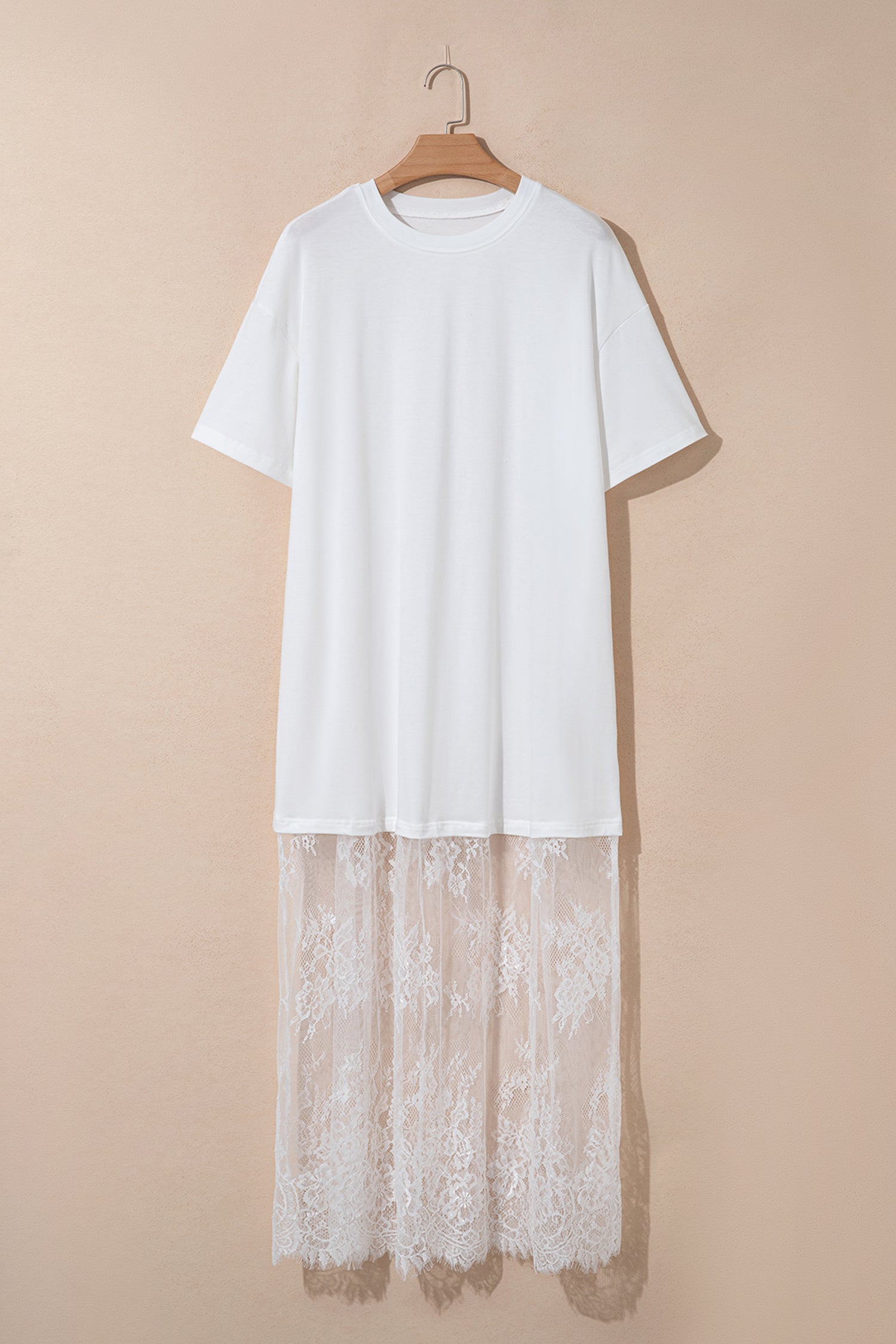 Floral Patchwork Short Sleeve T Shirt Loose Maxi Dress