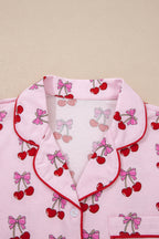 Pink Cherry/Bow Print Short Pyjama Set