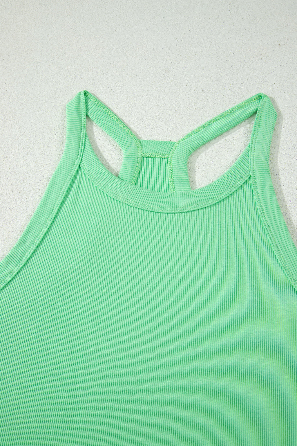 Slim Tank Top Elastic High Waist Shorts 2pcs Outfit