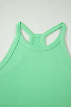 Slim Tank Top Elastic High Waist Shorts 2pcs Outfit