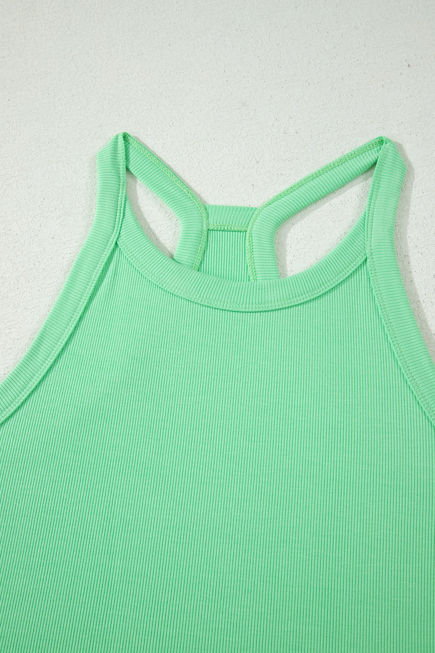 Slim Tank Top Elastic High Waist Shorts 2pcs Outfit