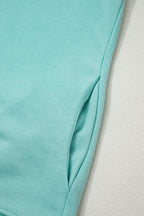 Solid Color High Neck Cap Sleeve Loose Top