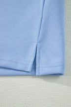 Banana Cream Loose Polo Tee Elastic Waist 2pcs Short Set