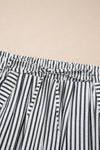 Black Stripe Wide Leg Casual Pants