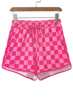 Checkered Drawstring Elastic Waist Casual Shorts