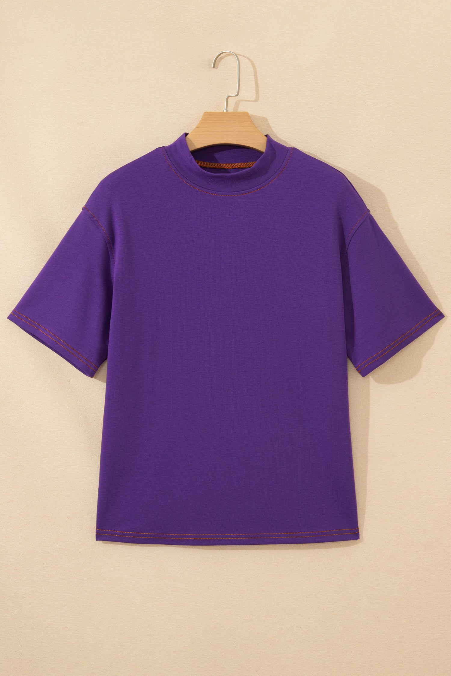 Light Grey Reversible Contrast-Stitched T-Shirt