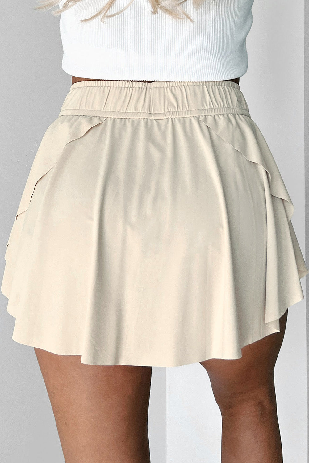 Drawstring Elastic Waistband Lined Tennis Skorts